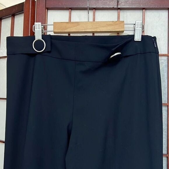 TORY BURCH CUFF FLARE LEG BLACK DRESS PANTS SIZE 4 - Picture 5 of 9